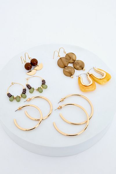 Penti Natürliches Goldfarbenes Ohrring-Set