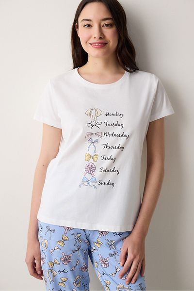 Penti Mehrfarbiges Pyjama-Set mit Bow Of The Day-Hose