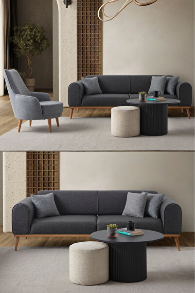 EDSY HOME Rebul 3+1 Koltuk Takımı Antrasit