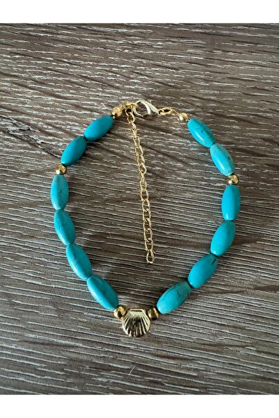 misstakıjewerly Turquoise Color Natural Stone Sea Shell Detail Natural Stone ...