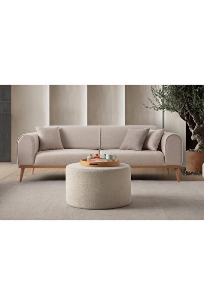 EDSY HOME Rebull 3'lü Koltuk Sütlü Kahve