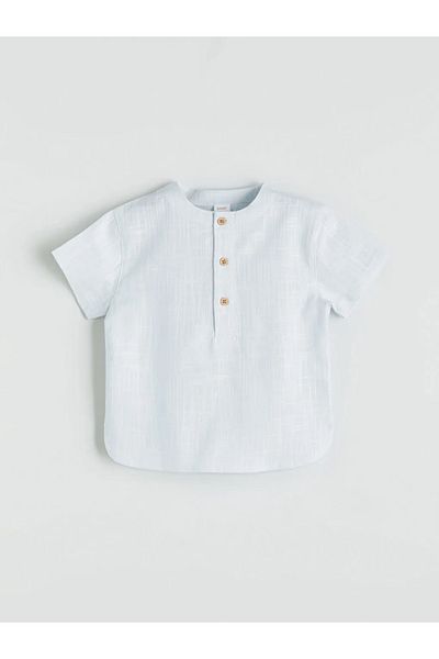 LC Waikiki Kanz Blue Basic Baby Boy Shirt and Shorts 2-Pack