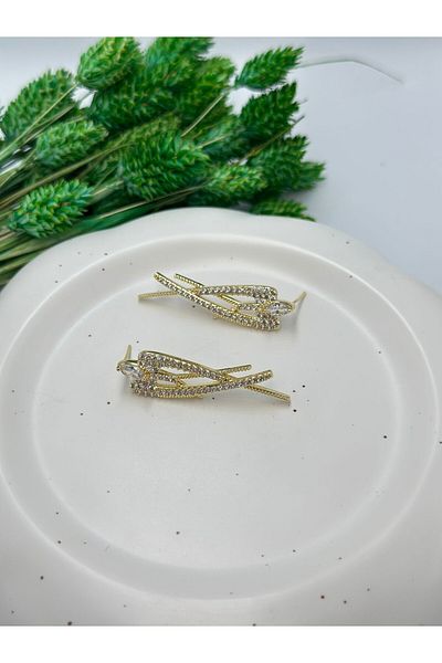 MyladyAccessoriess Full Zircon Stone Detailed Wing Premium Earrings