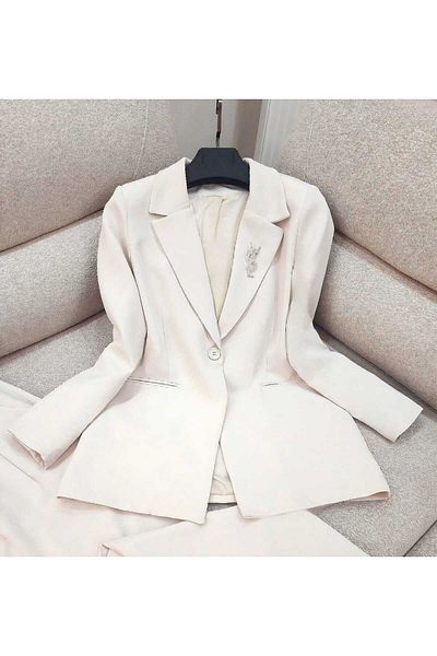 Yassmenta flowers Women's Lined Blazer Cream over Size 1=38/40 2=40/42 3=42/44 Size