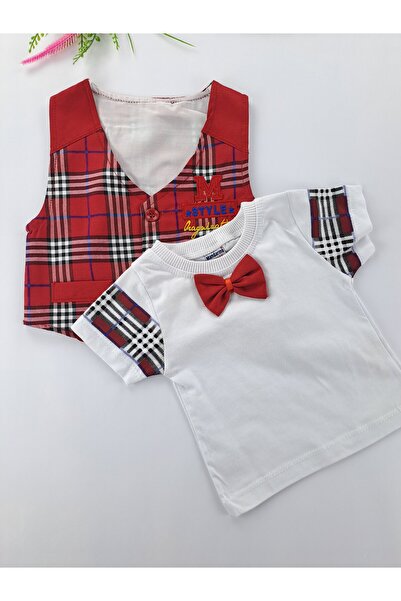 Butik Boy's Triple Suit T-Shirt Vest Shorts Bow Tie Gift Suit Holiday Suit
