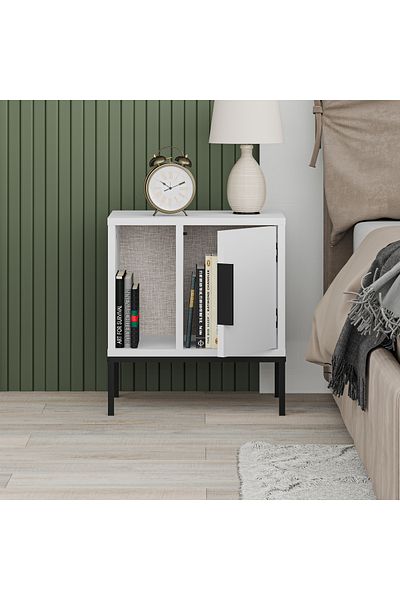 Mourah Home Glynn Modern Nightstand with Metal Legs | Storage Cabinet | Side Table for Bedroom & Living Room