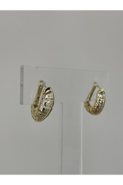 JELLY Women's Xuping Steel Gold Color Zircon Stone Leaf Model Modern Vip Earrings