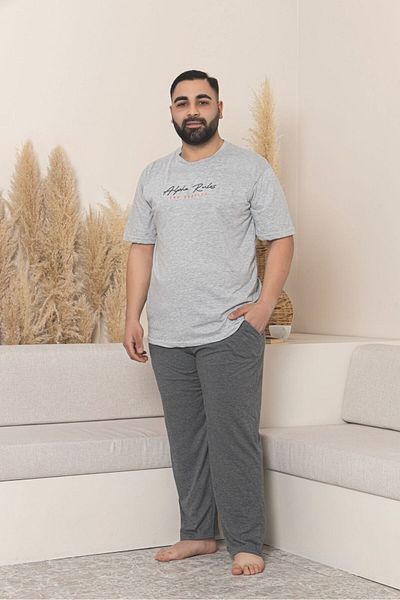 Temporium Men's Plus Size Short Sleeve Summer Pajama Set