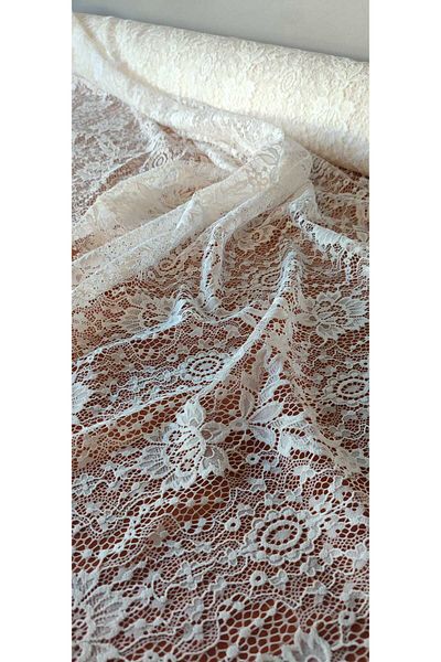 River Fabrics Soft Embossed Nylon Lace White