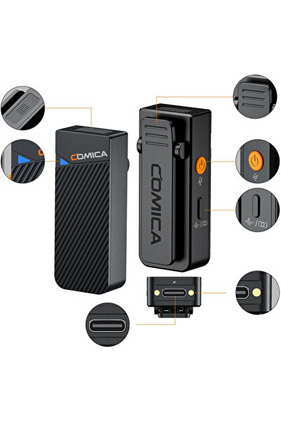 GÜMRÜK BEY C2 Kablosuz Yaka Mikrofonu 2.4G Gürültü Önleme Canlı Yayın Kamera Akıllı Telefon PC İçin Uyumlu