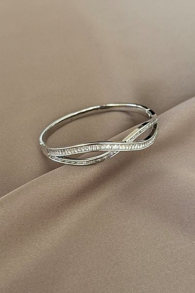 laria jewelry Infinity Handcuff Bracelet with Stones