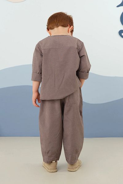 Mioma Kids Grid Suit Brown