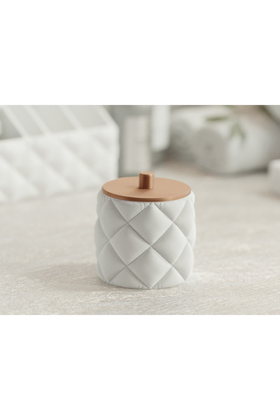 lysiaaccessory صندوق قطني للمكياج بنمط البقلاوة مع غطاء – منظم أنيق وصحي