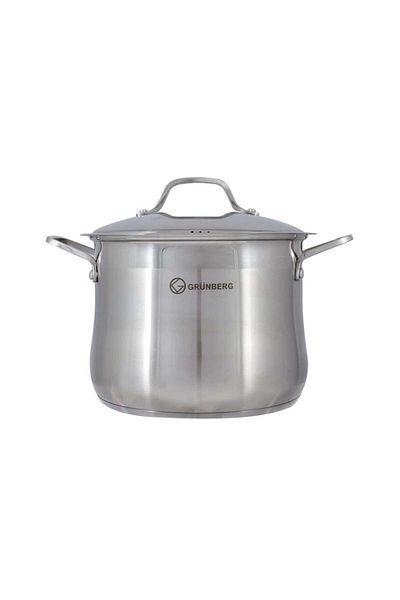 GRÜNBERG Stainless Steel Pot With Stainless Steel Lid 38 Cm 30.8l Grunberg