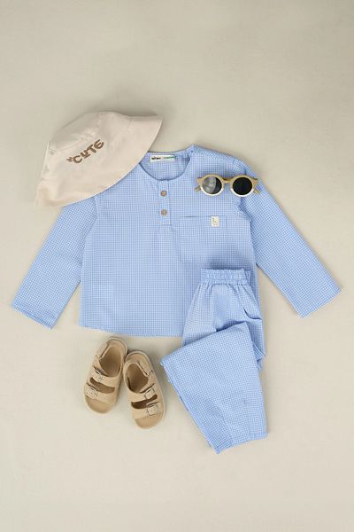 Mioma Kids Grid Suit Baby Blue