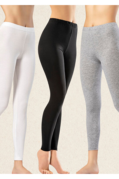 Loule Kadın Giyim 3 Adet Pamuklu & Esnek Günlük Giyim Tayt LL.K61.O84.002