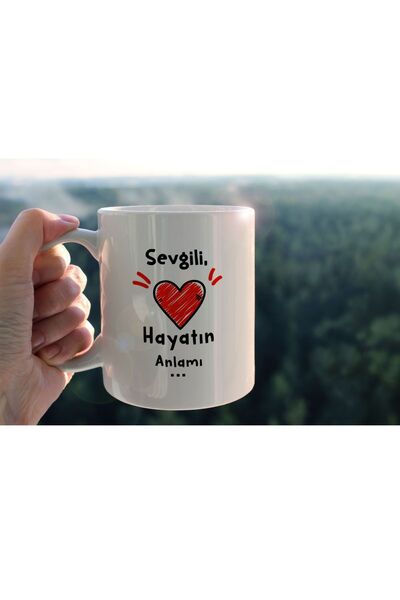 hediyenebak Dear Heart the Meaning of Life Special Design Printed Ceramic Coffee Tea Cup