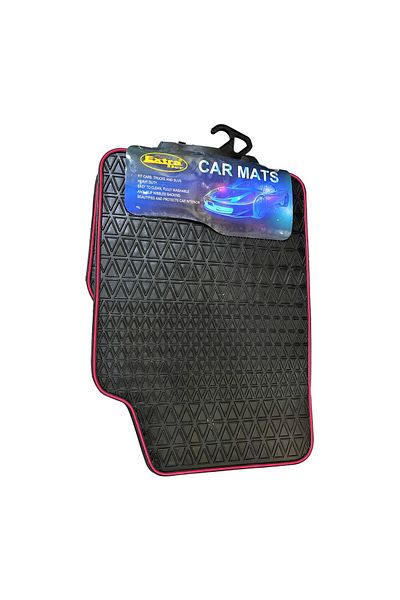 OEM Covorase Auto Universale, din cauciuc sintetic moale, culoare Neagra cu dunga Rosie
