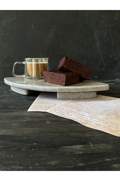 İDAY HOME Marble Presentation Plate, Cheese Plate, Coffee Tray, Decorative Serving Tray, Tea, Coffee