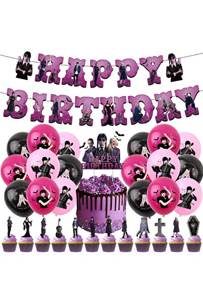 EvrikaUnity Set 18 baloane copii, Wednesday Addams, Petrecere Aniversara, Evr...