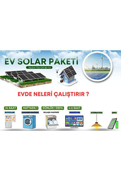 TNL 4.8kW Monokristal Güneş Enerji Seti Karavan Bahçe Yayla Villa Ev