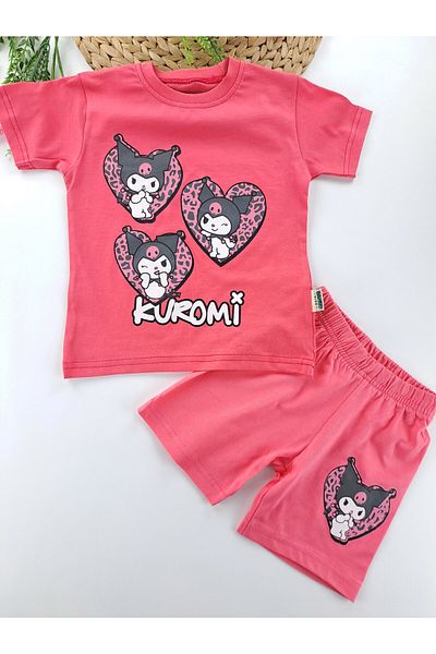 Butik Girl's Kuromi Printed Summer Shorts T-Shirt Set of Two