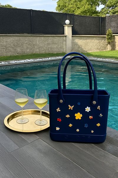 Madam Kifi Croslite Plastic Beach Bag Navy Blue