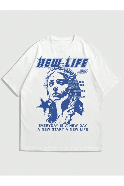 Jose Clothing تي شيرت مطبوع بأكمام قصيرة وقصة كبيرة الحجم