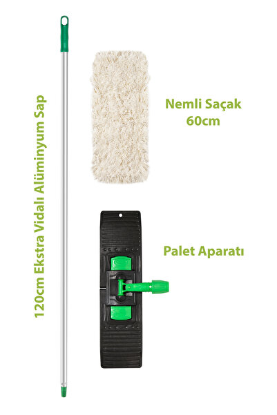 Genel Markalar 60 Cm Saplı Nemli Saçak Mop – Pamuk Polyester, Dayanıklı Dikiş...