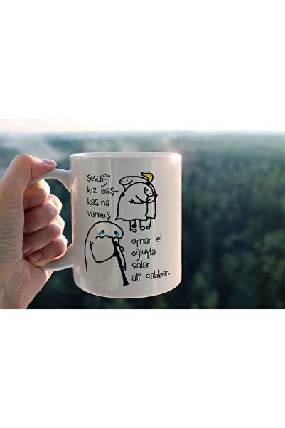 hediyenebak Special Design Printed Ceramic Coffee Tea Cup for the Girl He Loves