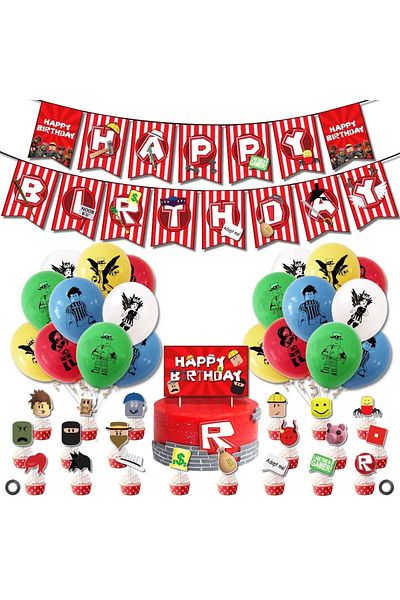 EvrikaUnity Set 20 baloane copii, Roblox, Petrecere Aniversara, Latex, Multicolor