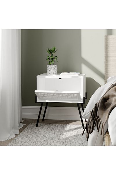 Mourah Home Naive Modern Nightstand | Storage Side Table for Bedroom & Living Room | Compact & Multi-Functional