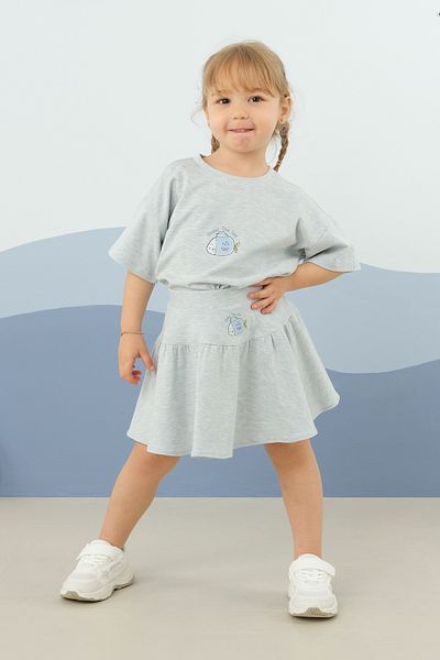 Mioma Kids Printed Skirt Suit Blue