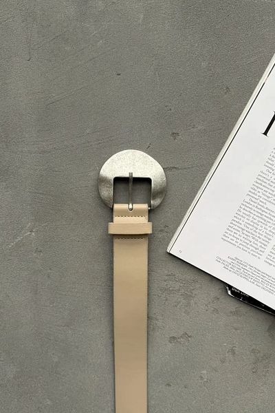 LEONAS Asymmetrical Circle Antique Buckle Women's Belt Massi Mink
