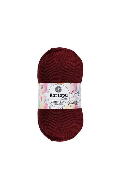 Kartopu 5 τεμάχια Cotton Love Cotton Hand Knitting Κλωστή Amigurumi K110 Claret Red