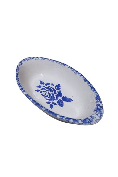 Ceka Flower Pattern 3 Piece Ceramic Boat Plate 17 cm