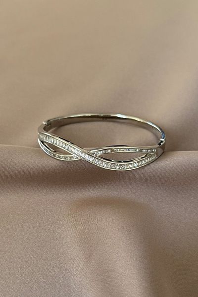 laria jewelry Infinity Handcuff Bracelet with Stones