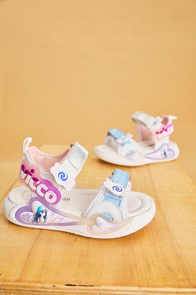Vicco Size 22-30 Lightweight Heart Detailed Girls Sandals