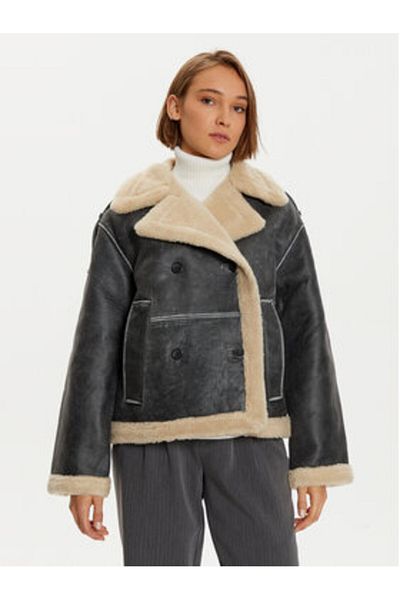 Karen by Simonsen Women's Leather Jacket 10105187 Gray