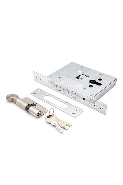 KALE Plus Steel Door Mortise Safety Lock Barrel with 3 Keys 68mm Exterior Door Latch Cerman Barrel with Knob