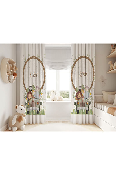 Şen Dekorasyon İsimli Safari Çocuk Fon Perde