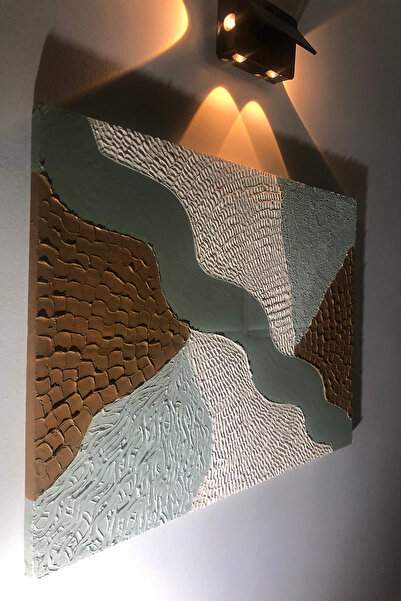 RocArt Home Dokulu Alçı Tablo Soft Yesil