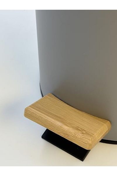 STOREMAX Μεταλλικός κάδος απορριμμάτων SRT Bamboo Lid – Με υδραυλικό σύστημα Soft Close, Πεντάλ, Ba