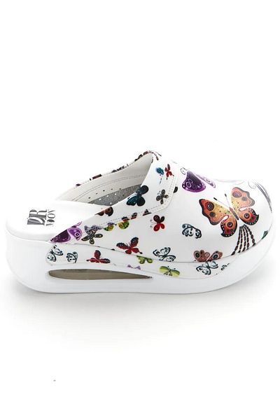 bellaista Papuci din piele naturală cu model fluture alb (Airmax).