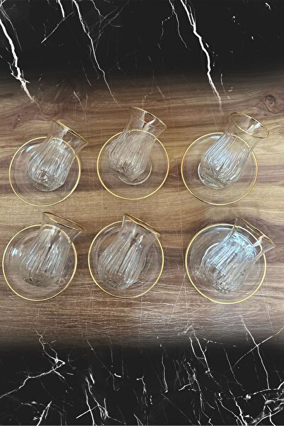 Paşabahçe 12 Parça Ahsen Gold Çay Seti