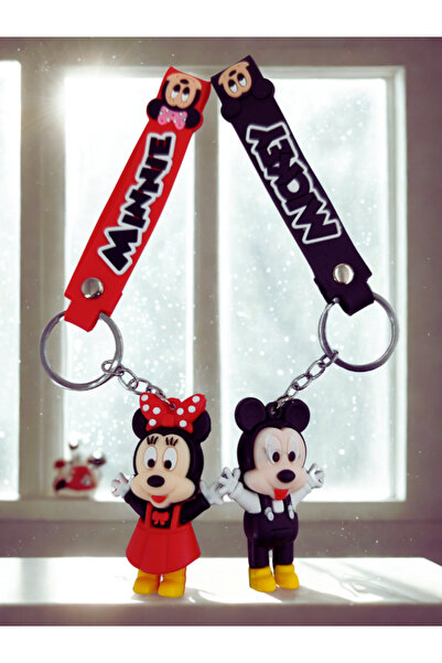 Shuttle Park 2 τεμάχια Μίκυ Μάους Μίνι Μάους 3D Σετ μπρελόκ σιλικόνης Φιγούρα...