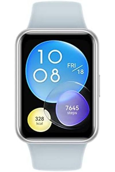 Huawei Watch Fit 2 Smartwatch, 1.74 Inch Huawei Fullview Display, Isle Blue/Silicone Strap, Small