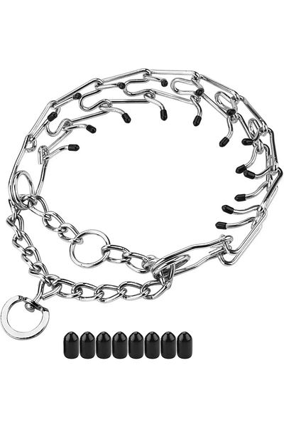 EvrikaUnity Stainless Steel Collar for Training, With Rubber Protectors, Adjustable Neck Circumference 60 cm, XL