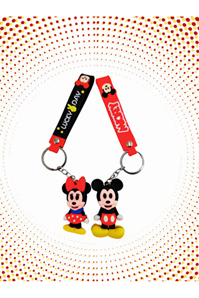 Shuttle Park Σετ 2 τεμαχίων Μίκυ Μάους Μίνι Μάους 3D Σετ μπρελόκ σιλικόνης Φι...