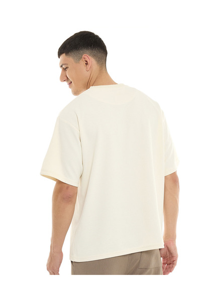 R&B Solid Oversized T-Shirt with Crew Neck and Short Sleeves